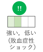 強い、低い（敗血症性ショック）