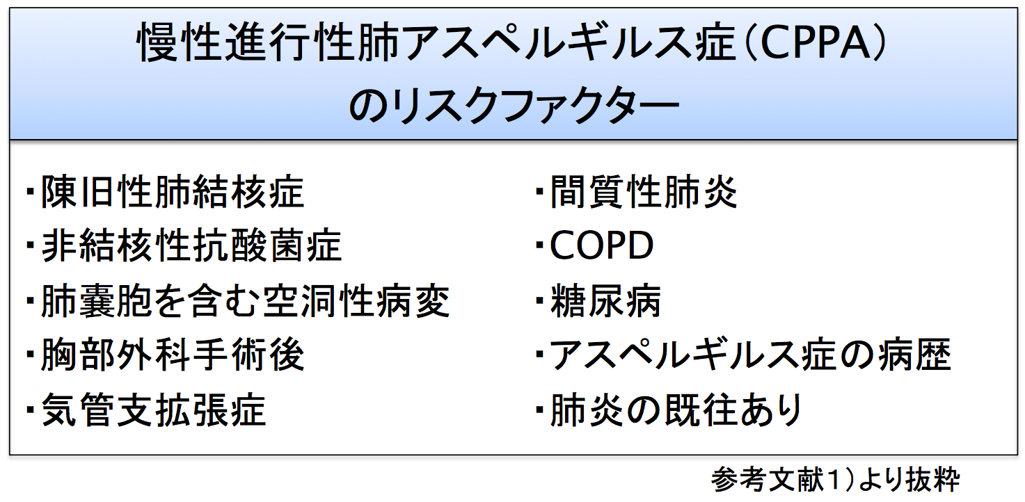 慢性進行性肺アスペルギルス症（CPPA：Chronic progressive pulmonary aspergillosis）